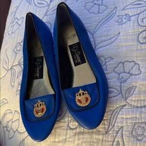 Blue Embellished Women's Loafers